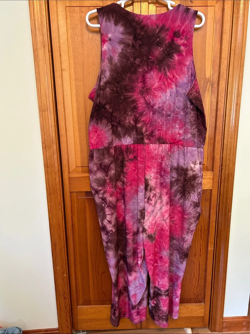 D&Co Pink Tie Dye Sleeveless Jumpsuit New 3X Cropped Wide Leg - Picture 6 of 11